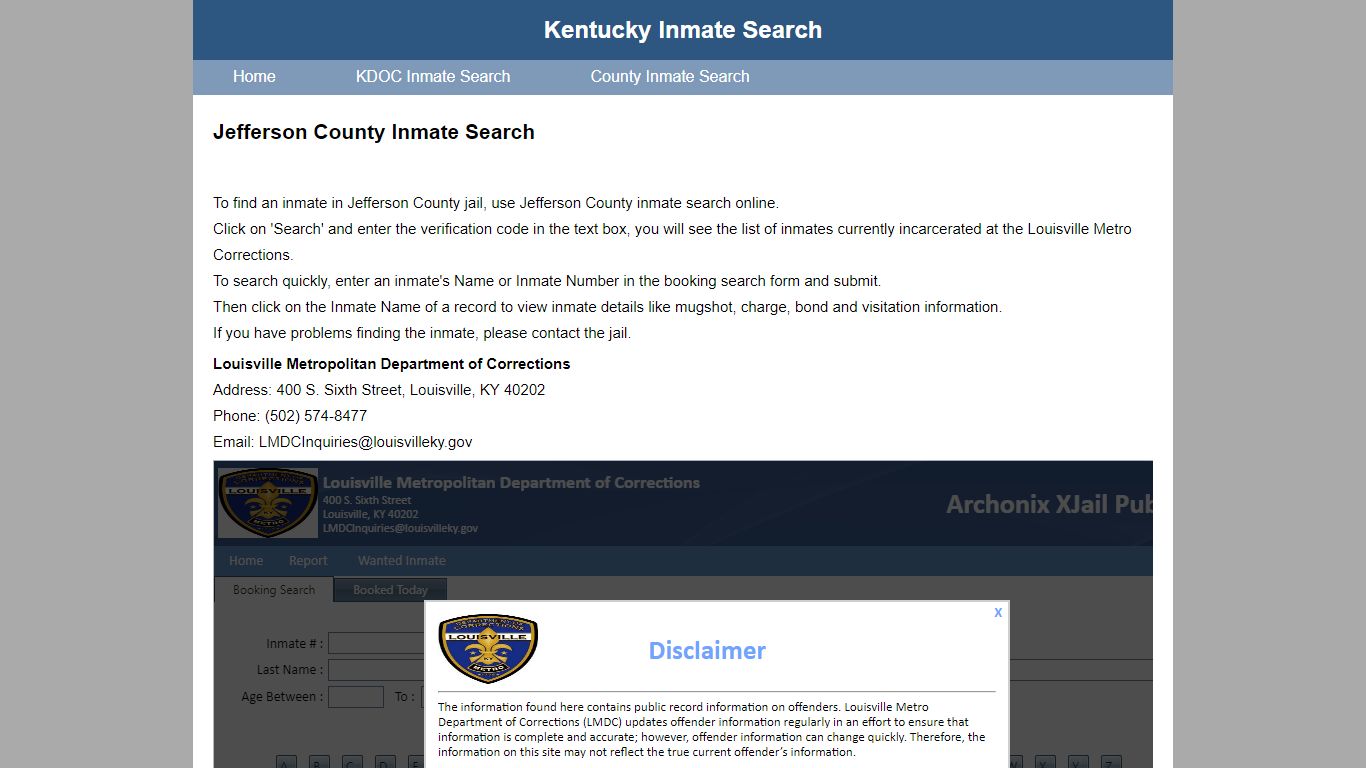 Jefferson County Inmate Search